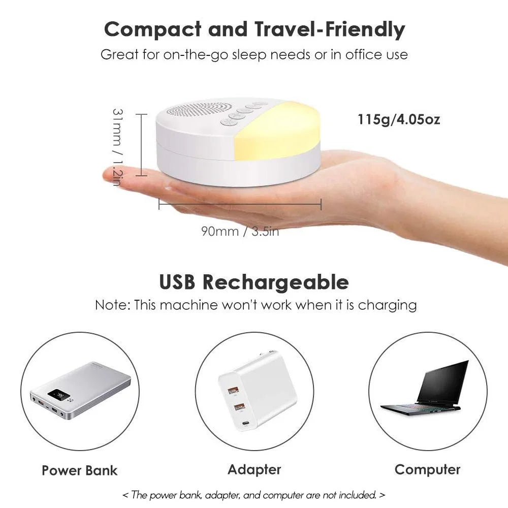 Baby White Noise Machine With Night Light Timer