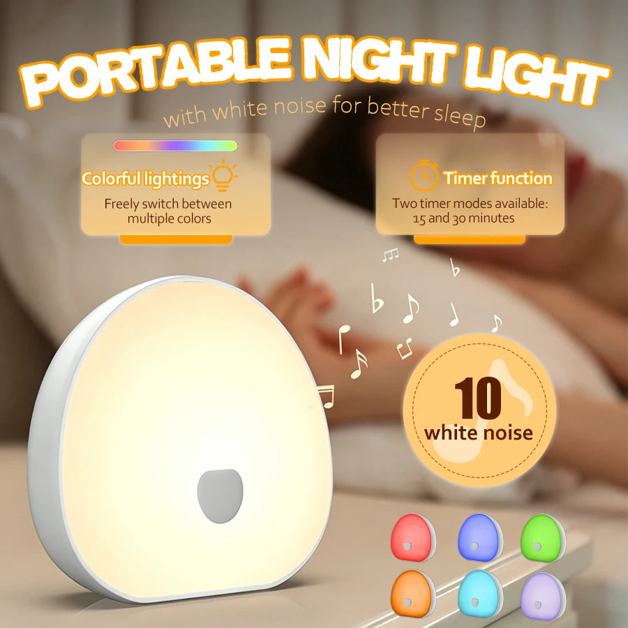 NestleNight baby sleeping cozy with white noise night light